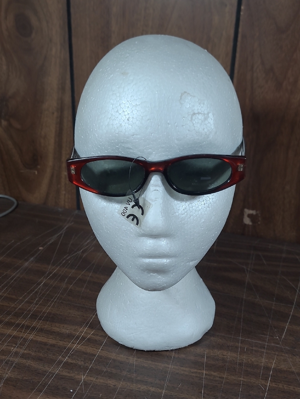 Sleek Tortoiseshell Slim Oval Sunglasses - Dark Green Lenses #2